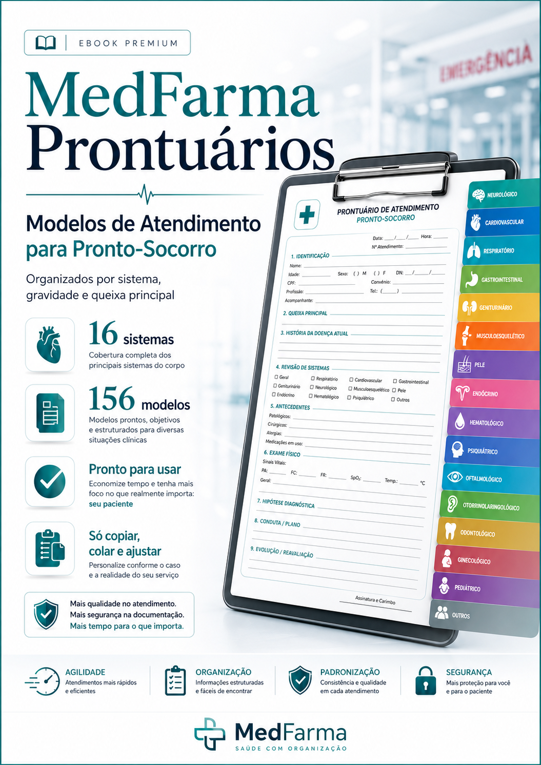 Capa do e-book Prontuários para Pronto-Socorro MedFarma